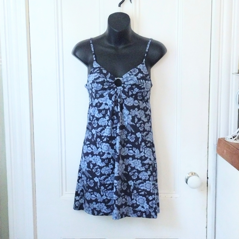 SO Blue Flowered Sleeveless Summer Dress NWT